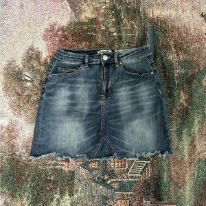 Indigo Regin Distressed Mini Skirt